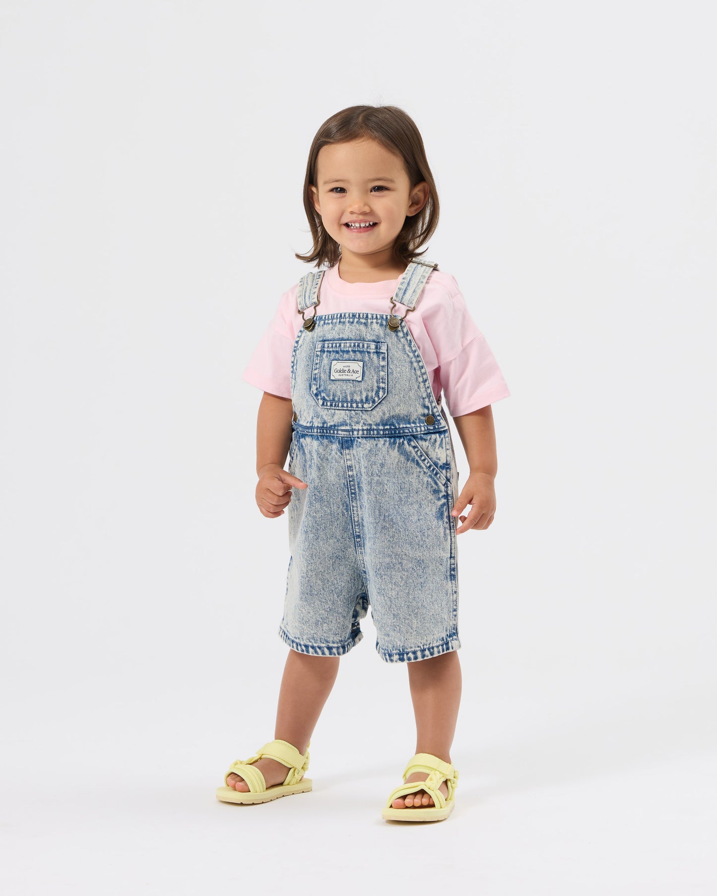 Goldie + Ace Burton Vintage Washed Denim Overalls