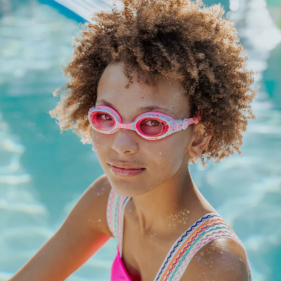 Bling2O Pearl White Beautiful Bows Swim Goggles