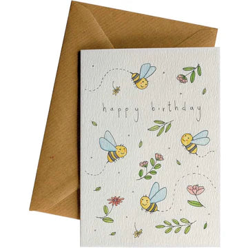 Happy Birthday Bees Card