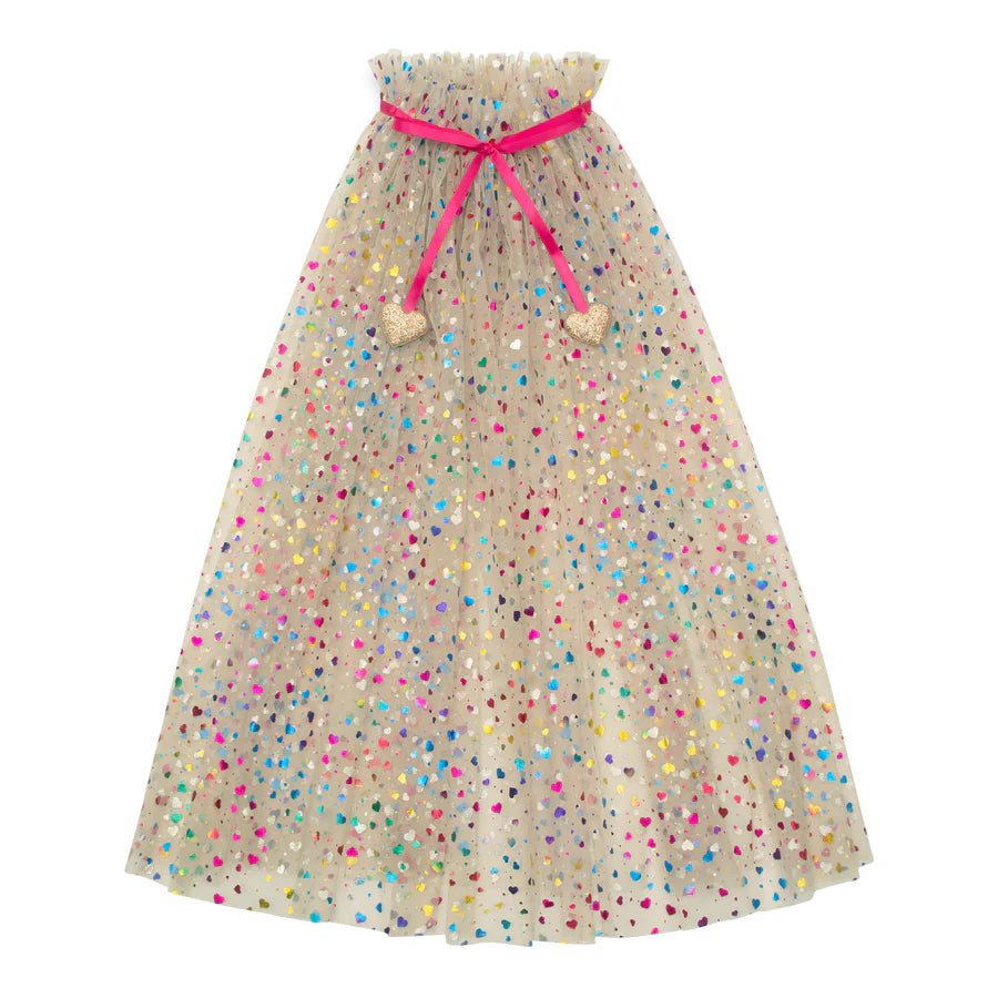 Mimi & Lula Rainbow Hearts Cape Beige
