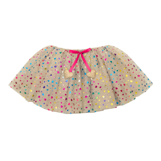 Mimi & Lula Rainbow Hearts Tutu Beige