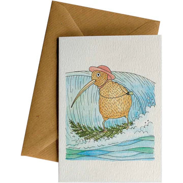 Kiwi Surfer Greeting Card