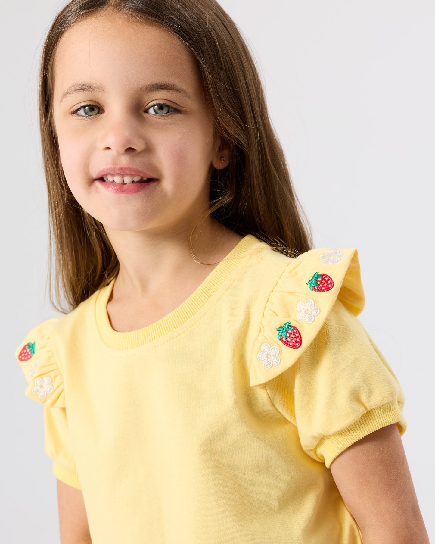 Goldie + Ace Flounce Shoulder Strawberry Top