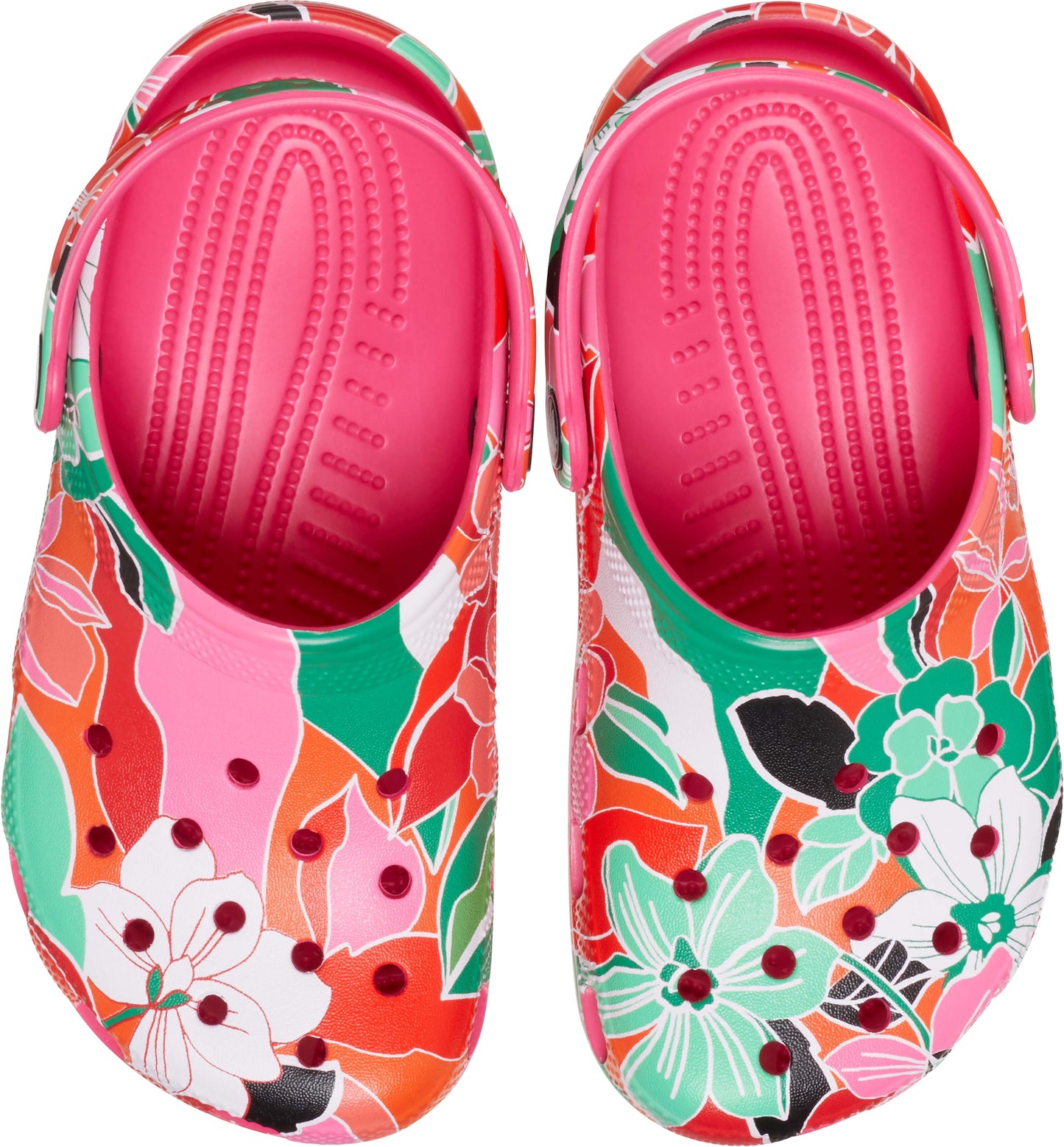 Crocs Classic Woodcut Floral Clog Kids/Youth Dragon Fruit