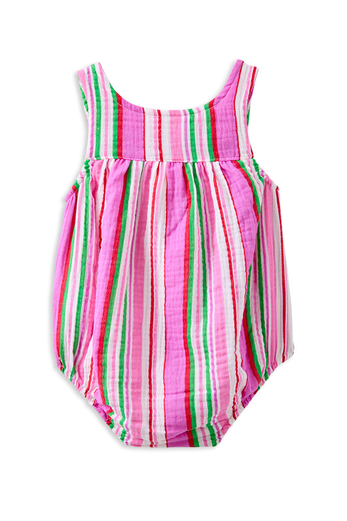 Milky Crinkle Stripe Playsuit