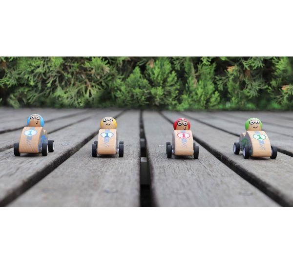 Wooden Pullback Racing Car