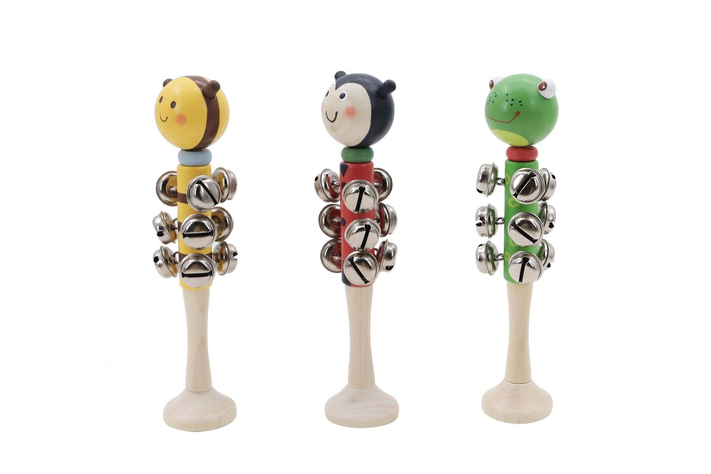 Wooden Bell Rings | Bee, Frog, Ladybug