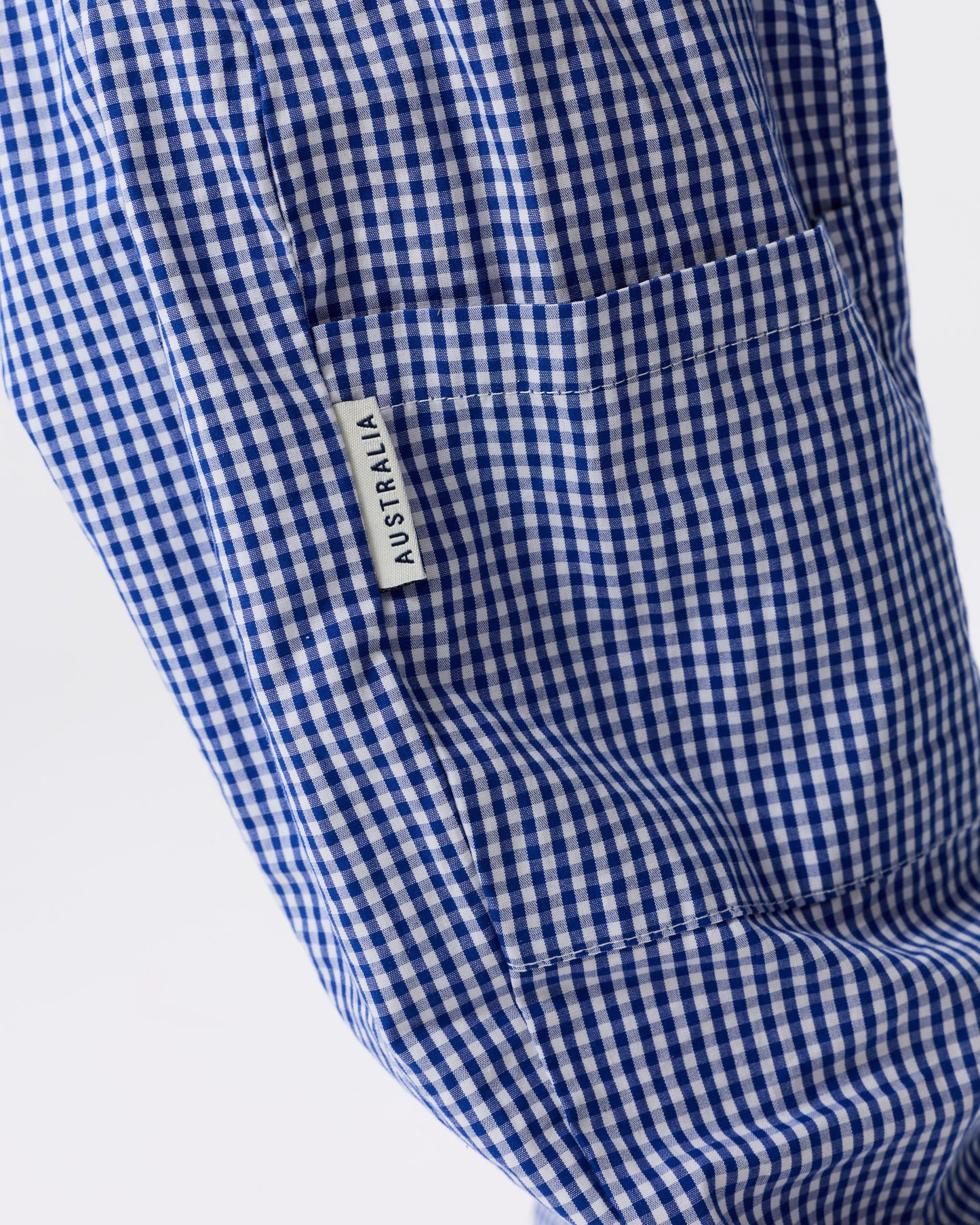 Goldie + Ace Lightweight Check Kit Pocket Pant Blue