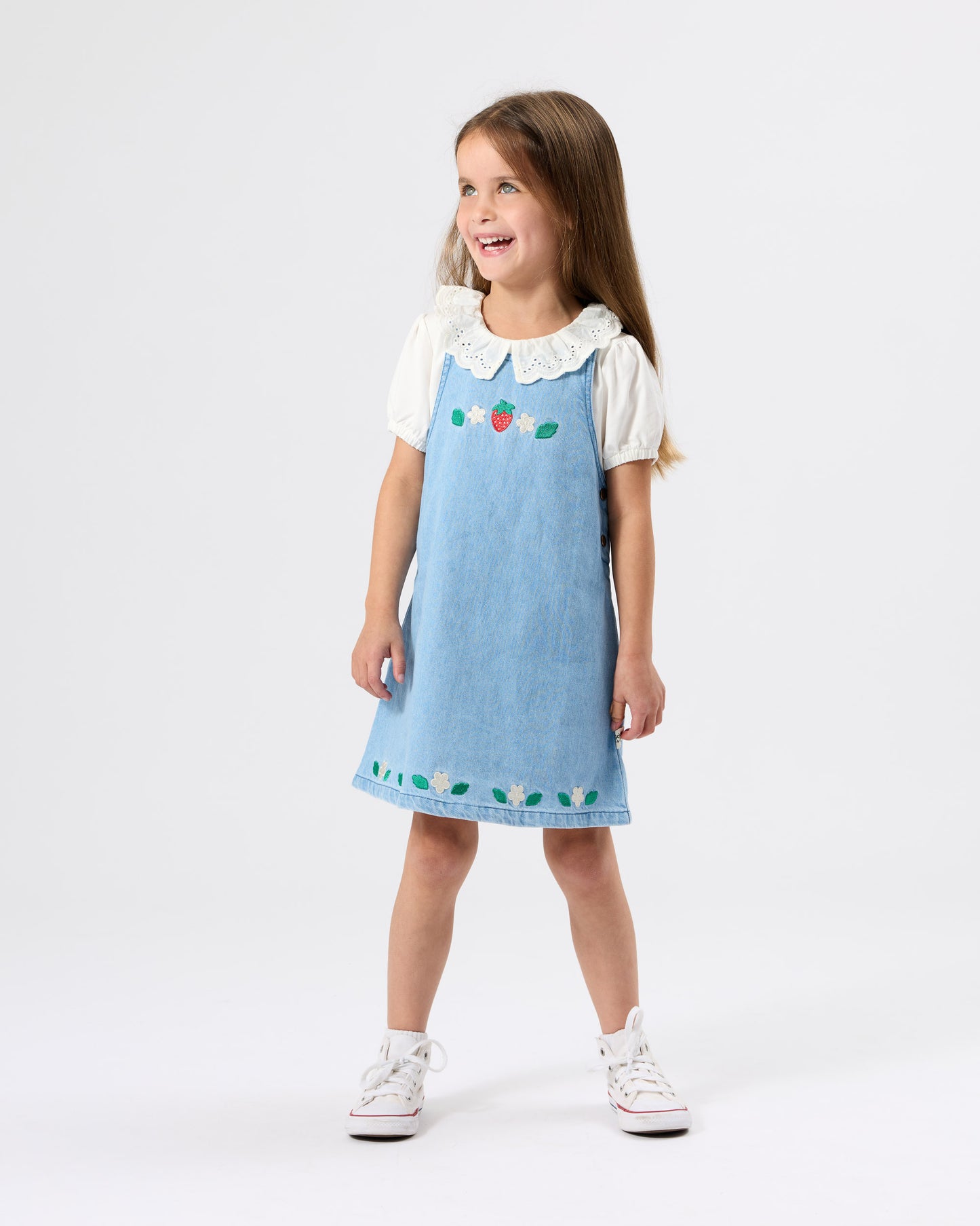 Goldie + Ace Wild Strawberry Pinafore Dress