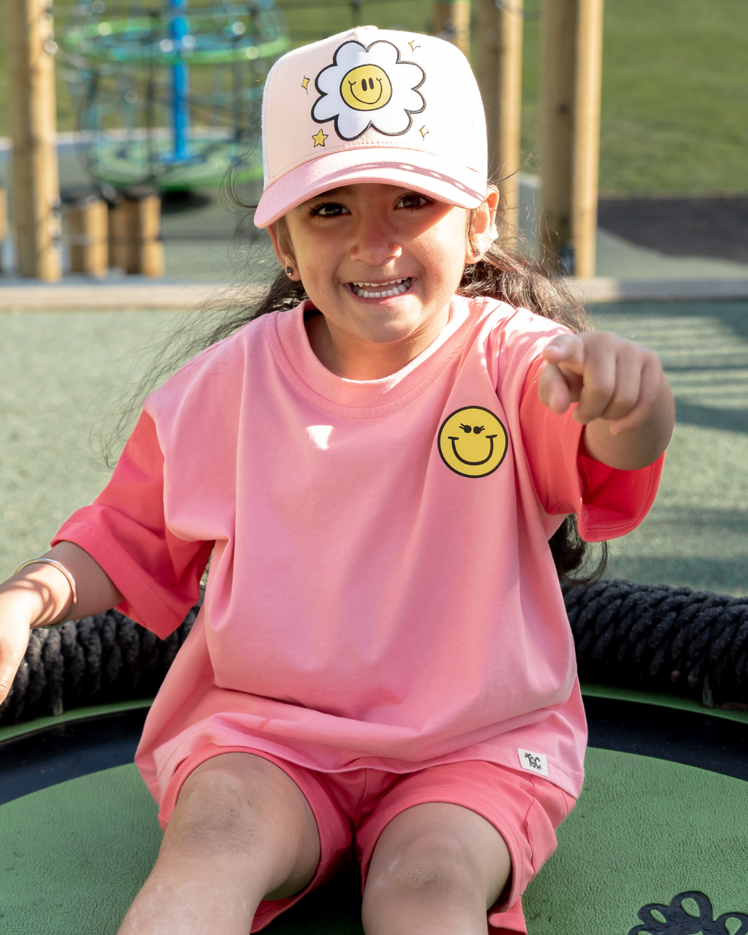 The Girl Club Coral Happy Icons Tee