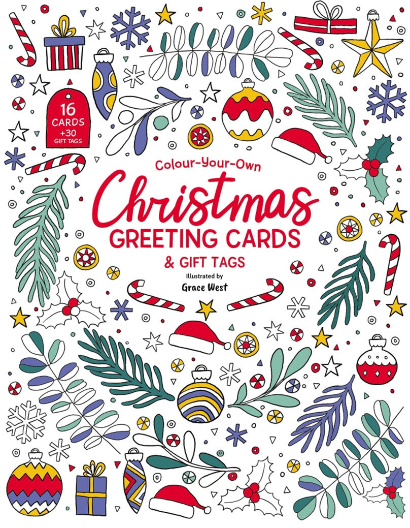 Colour Your Own Christmas Greeting Card & Gift Tag