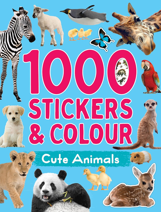 Cute Animals 1000 Stickers & Colour
