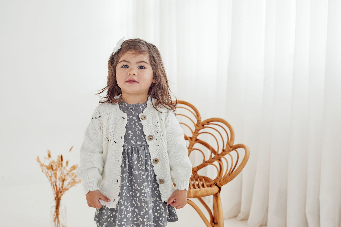 Aster & Oak Ivory Knit Cardigan