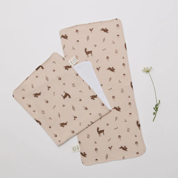 Over the Dandelions Burp Cloth Set of 2 Woodlands
