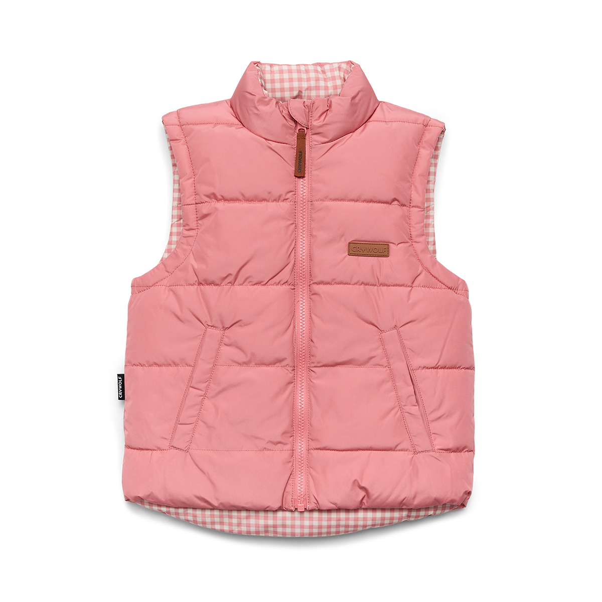 Crywolf Reversible Eco-Vest Rose Gingham
