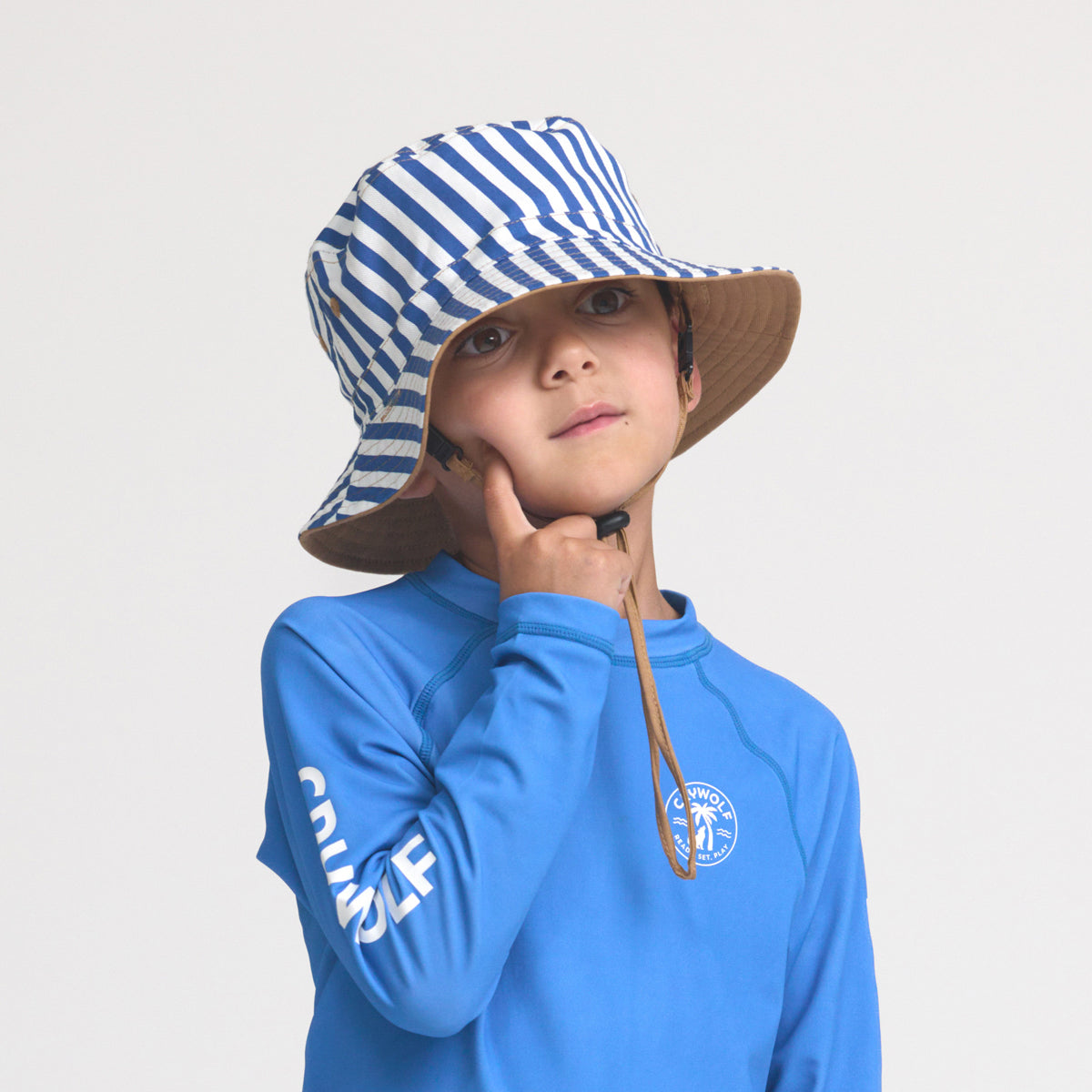 Crywolf Reversible Bucket Hat Deep Sea Stripe
