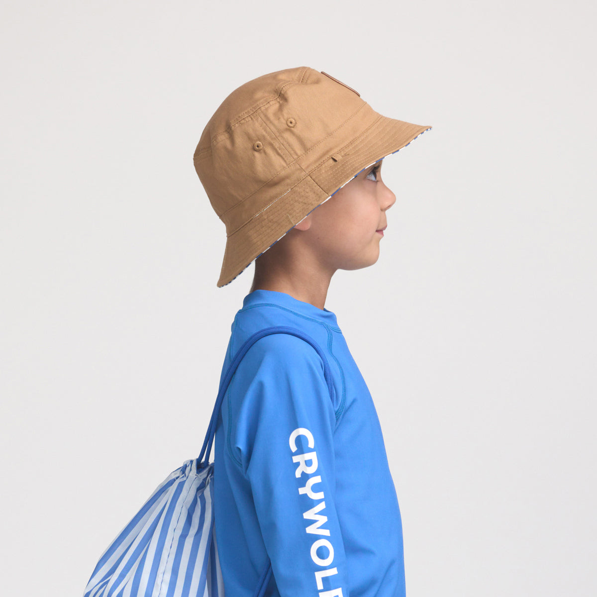 Crywolf Reversible Bucket Hat Deep Sea Stripe