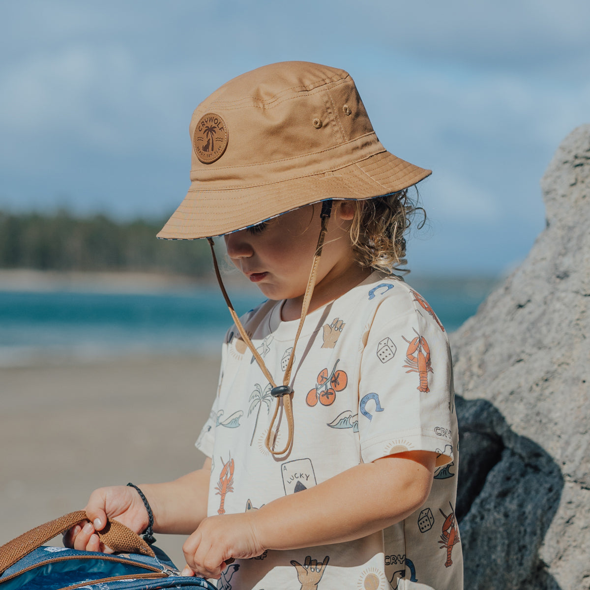 Crywolf Reversible Bucket Hat Deep Sea Stripe