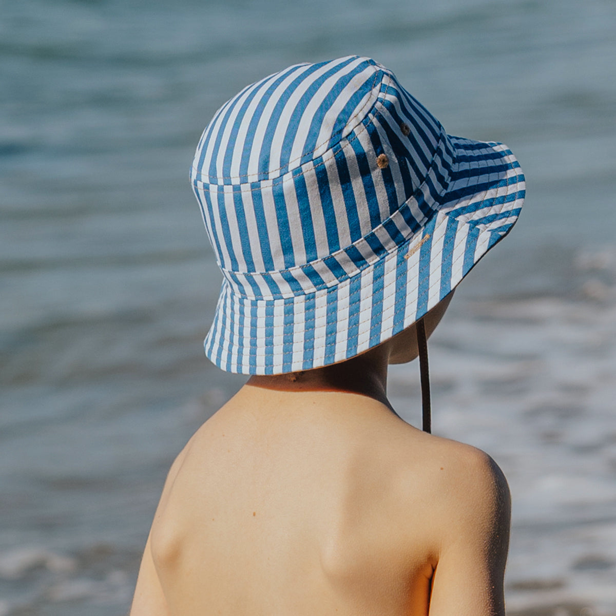 Crywolf Reversible Bucket Hat Deep Sea Stripe