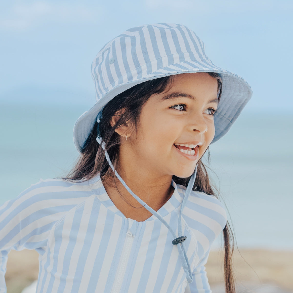 Crywolf Reversible Bucket Hat Sky Blue Stripe