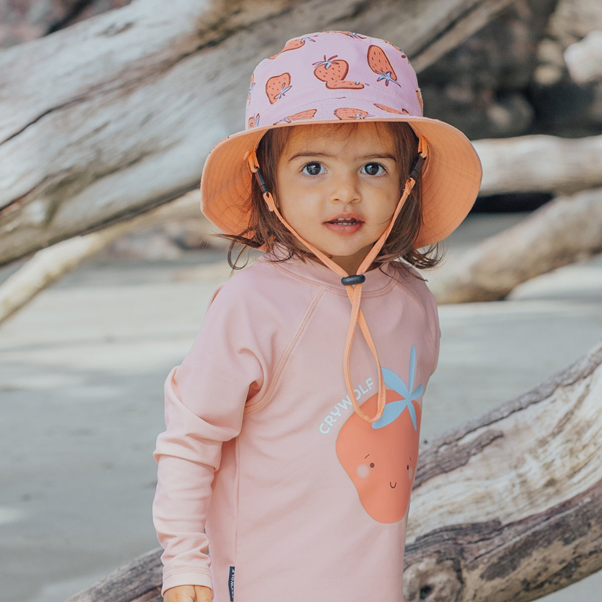 Crywolf Reversible Bucket Hat Strawberry Splash