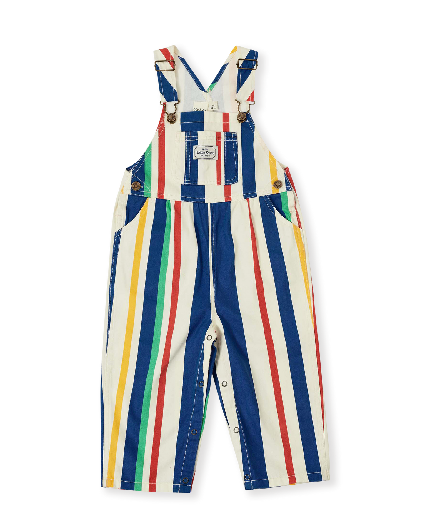 Goldie + Ace 90's Bold Stripe Austin Denim Overalls