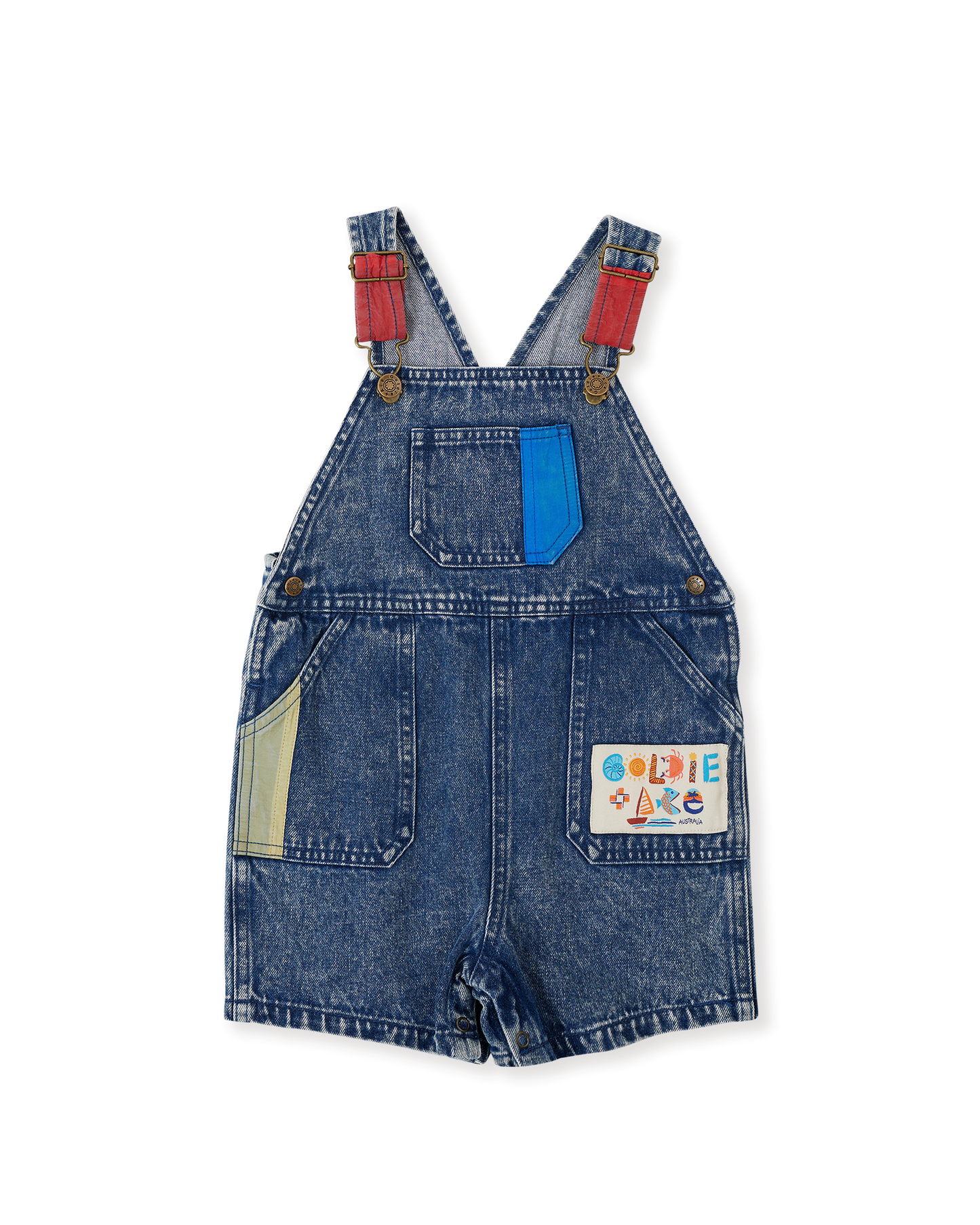 Goldie + Ace Primary Pop Burton Denim Overalls