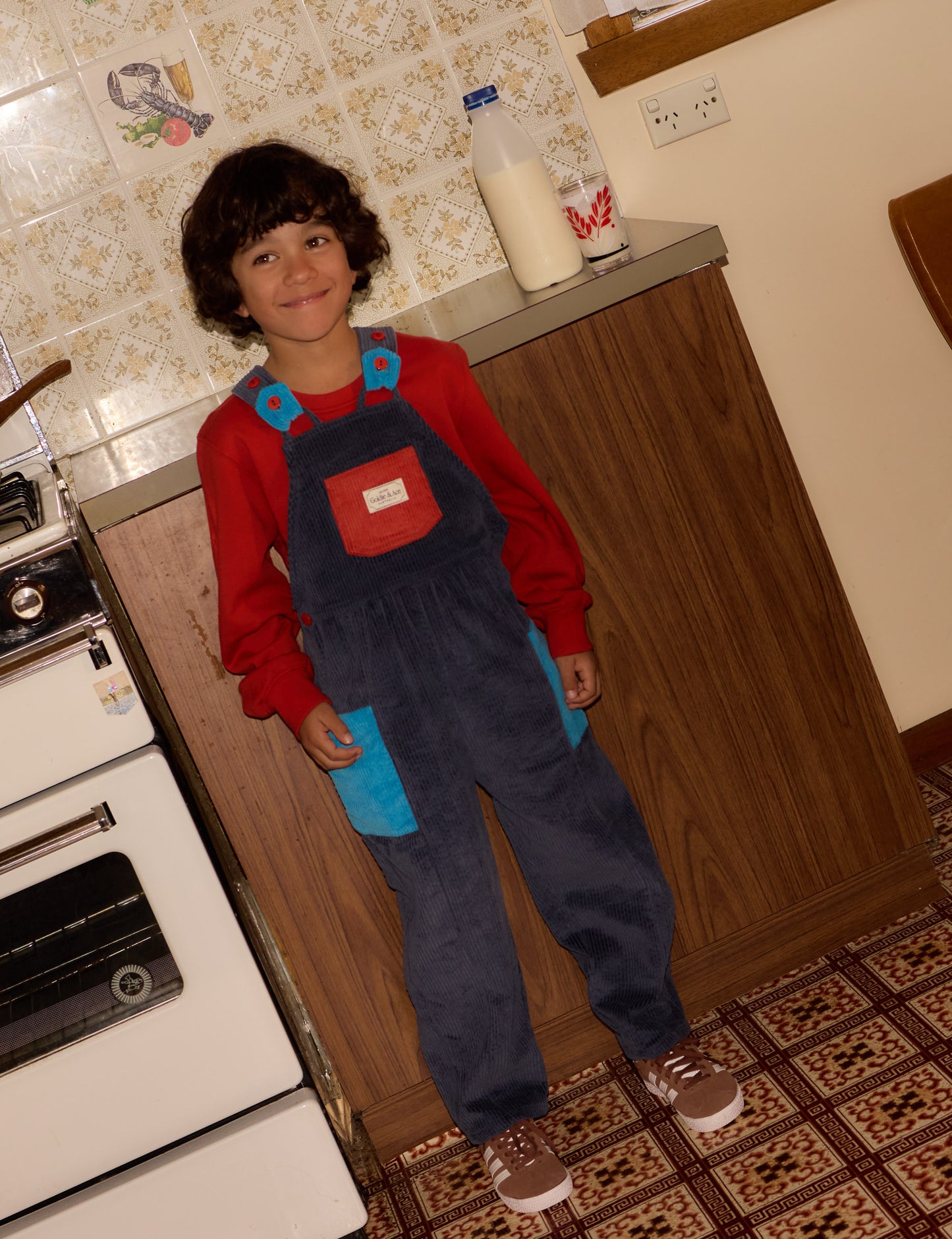 Goldie + Ace Sammy Corduroy Overalls Colour Block