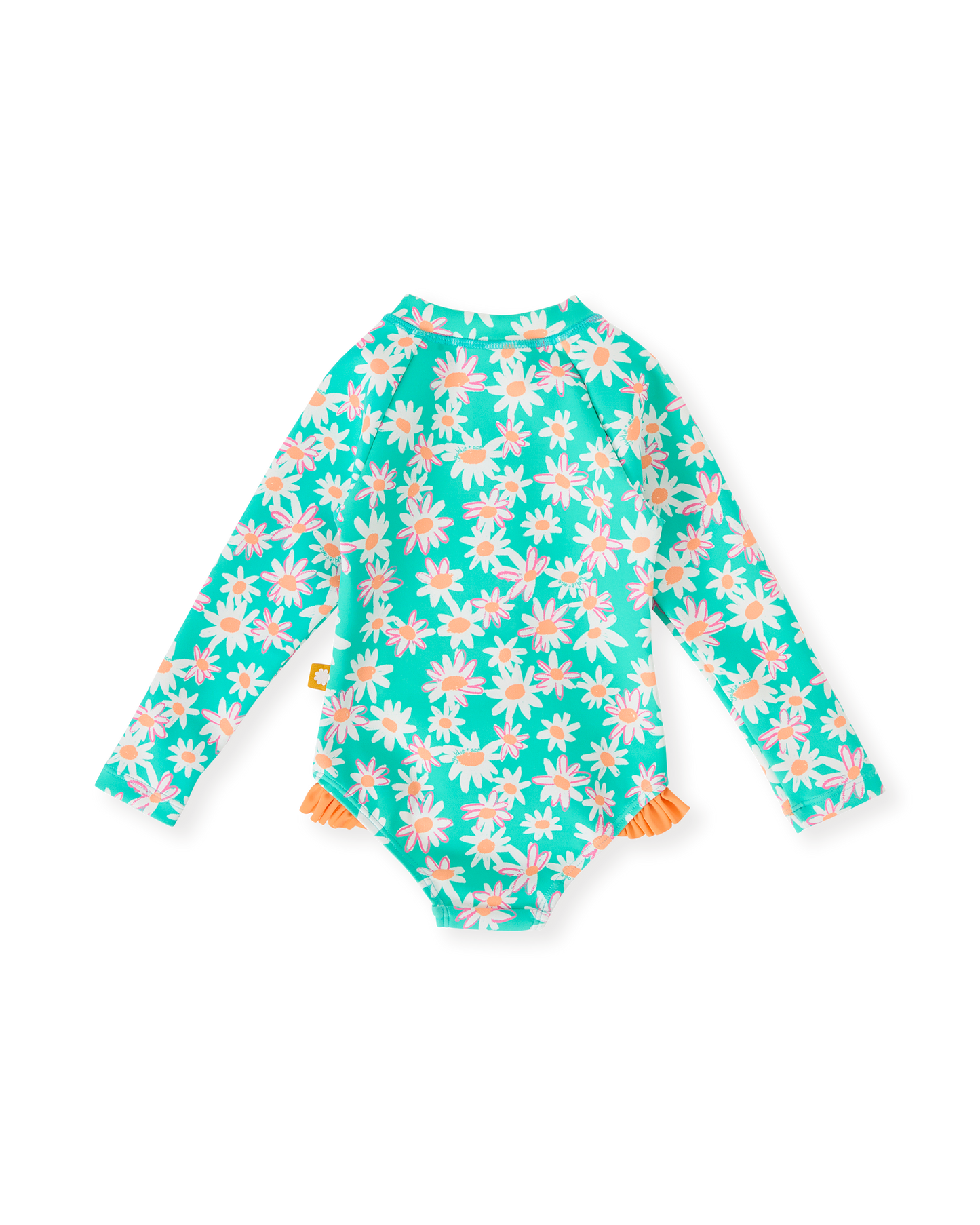 Goldie + Ace Daisy Patch Long Sleeve Frill Swimsuit