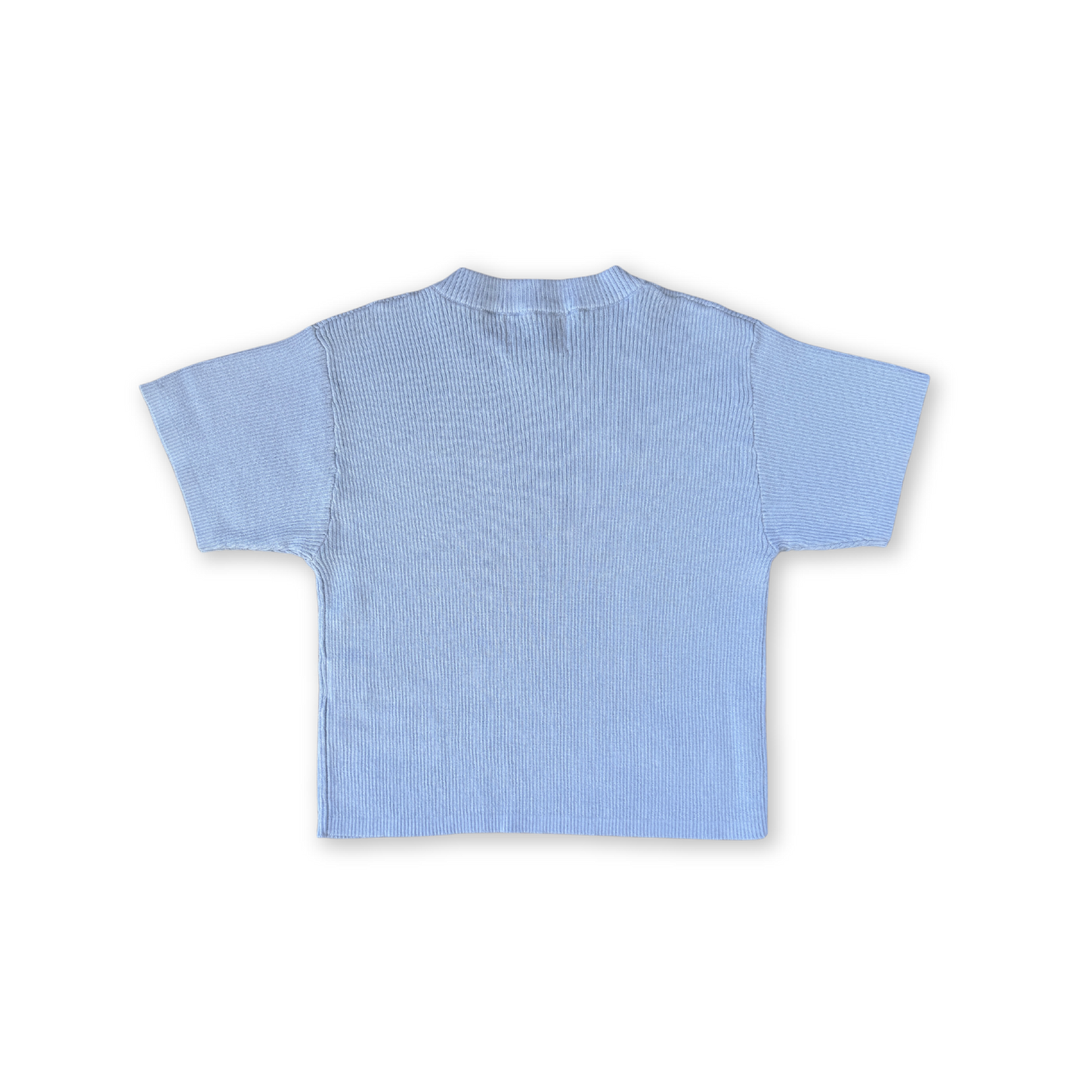 Grown Organic Ribbed Knit Logo Tee Ocean