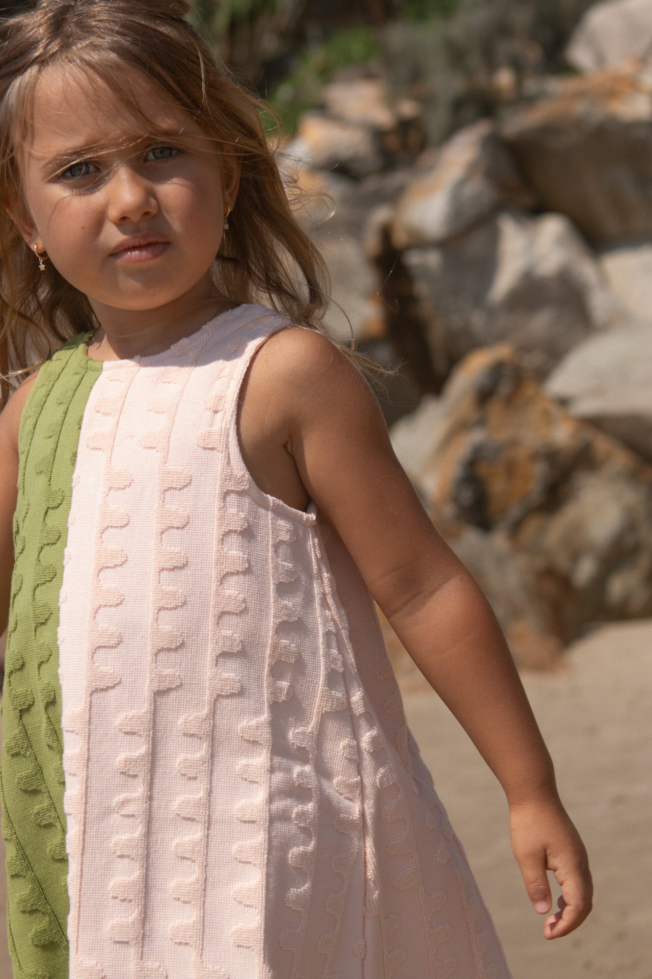 Grown Terry Towelling Flow Dress Leaf | Peachy