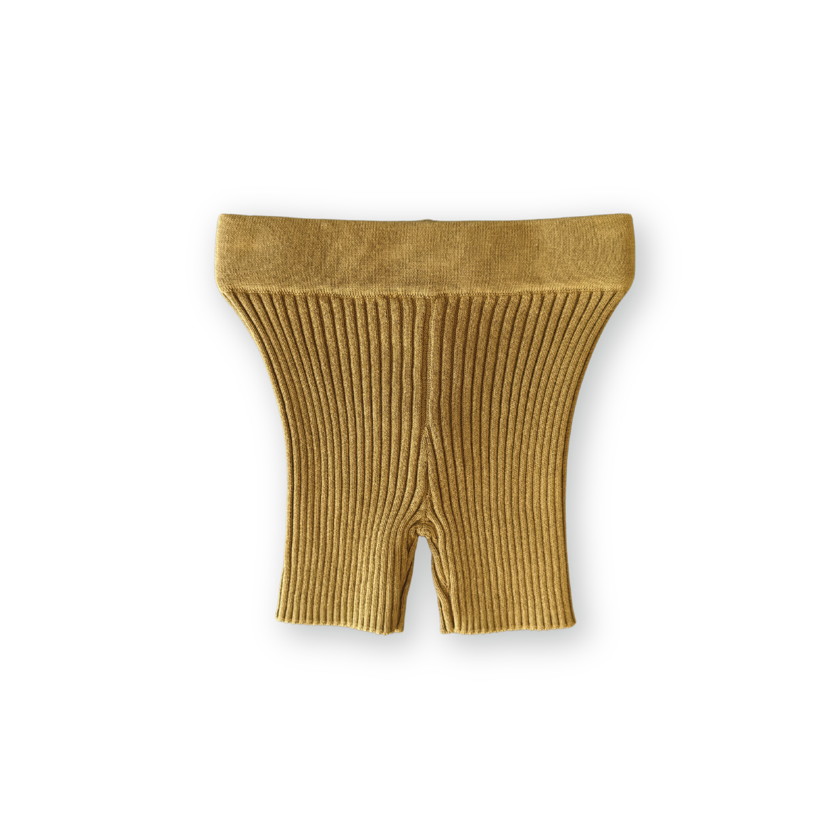 Grown Knitted Rib Bike Shorts Mustard