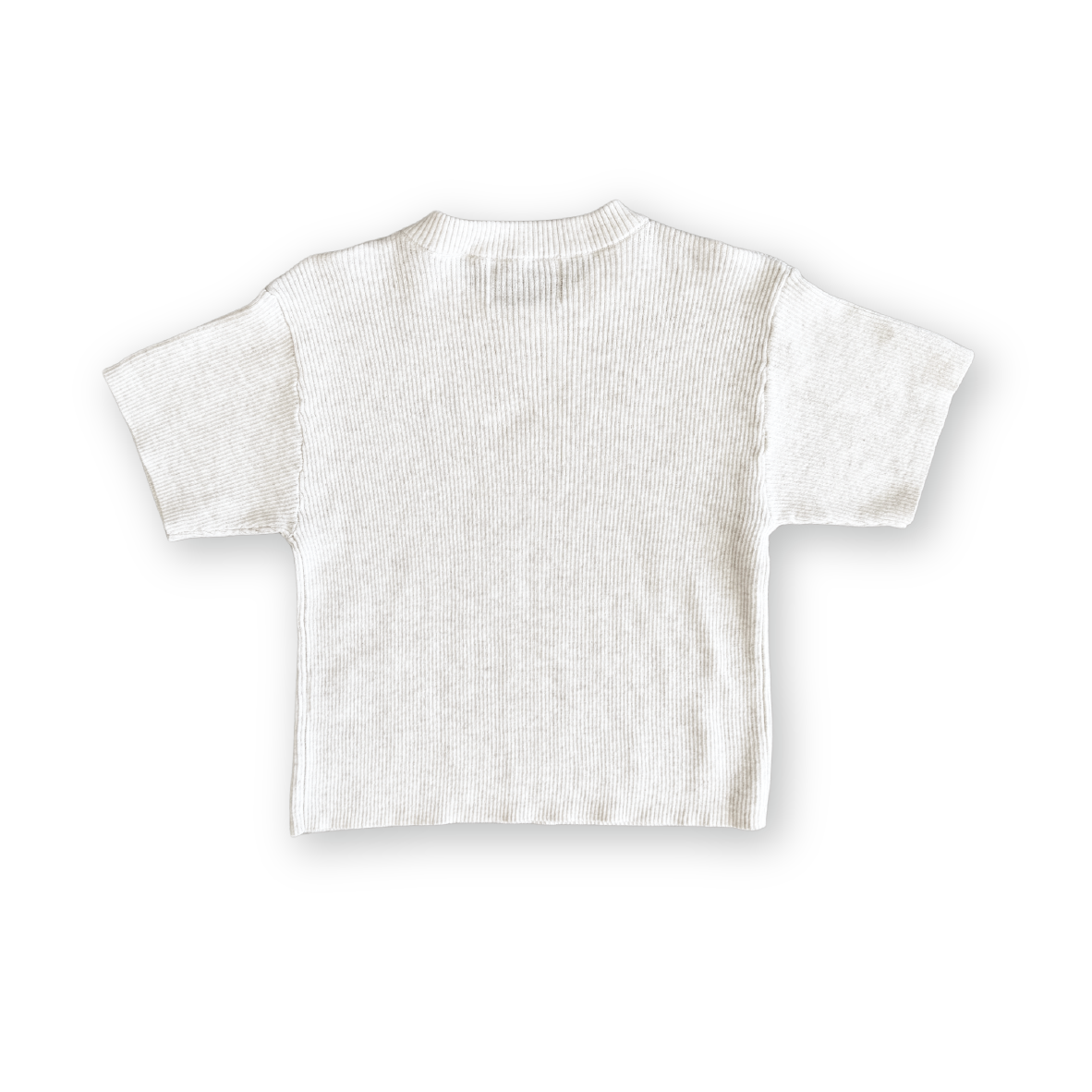 Grown Ribbed Knitted Logo Tee Coconut