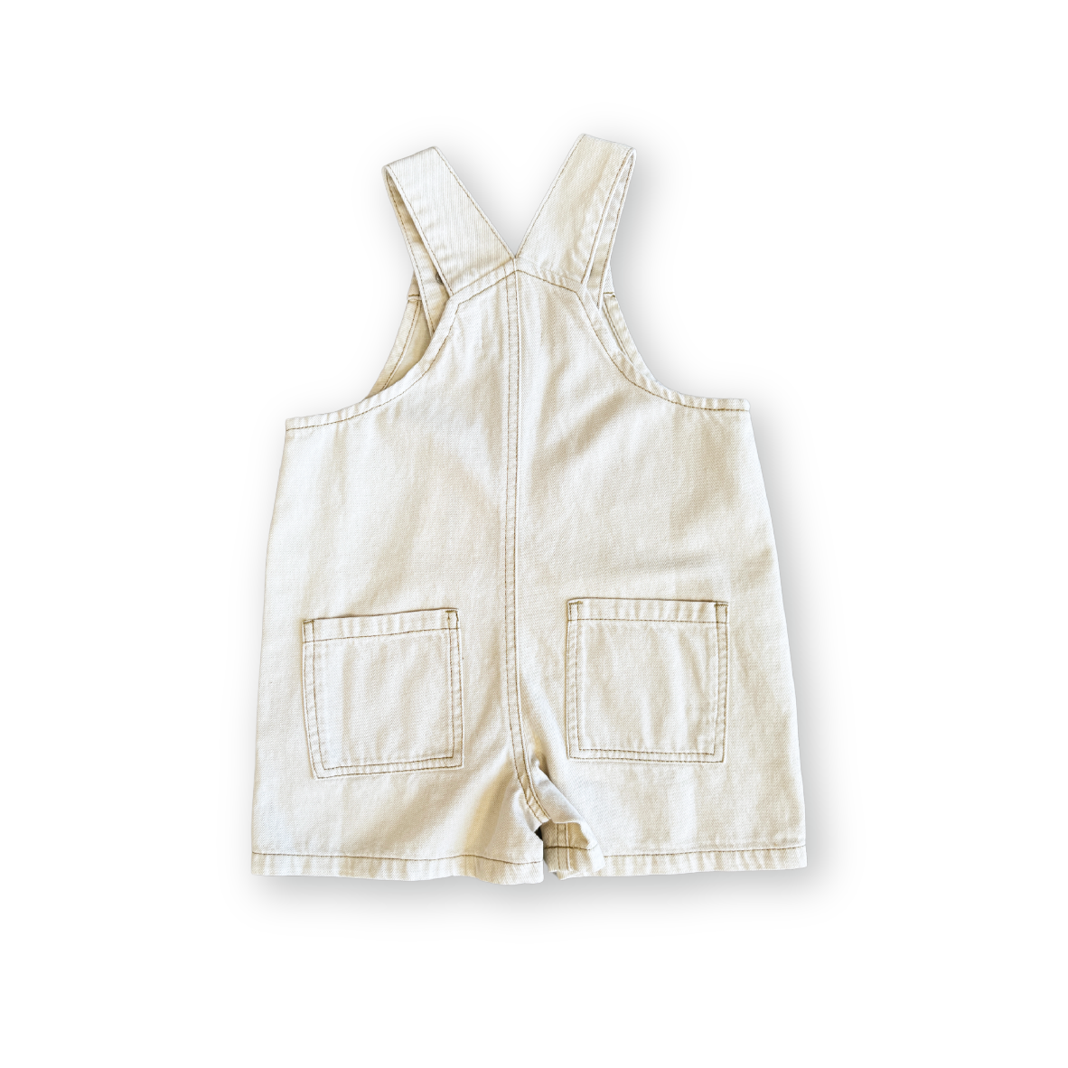 Grown Everyday Twill Short Overalls Milk
