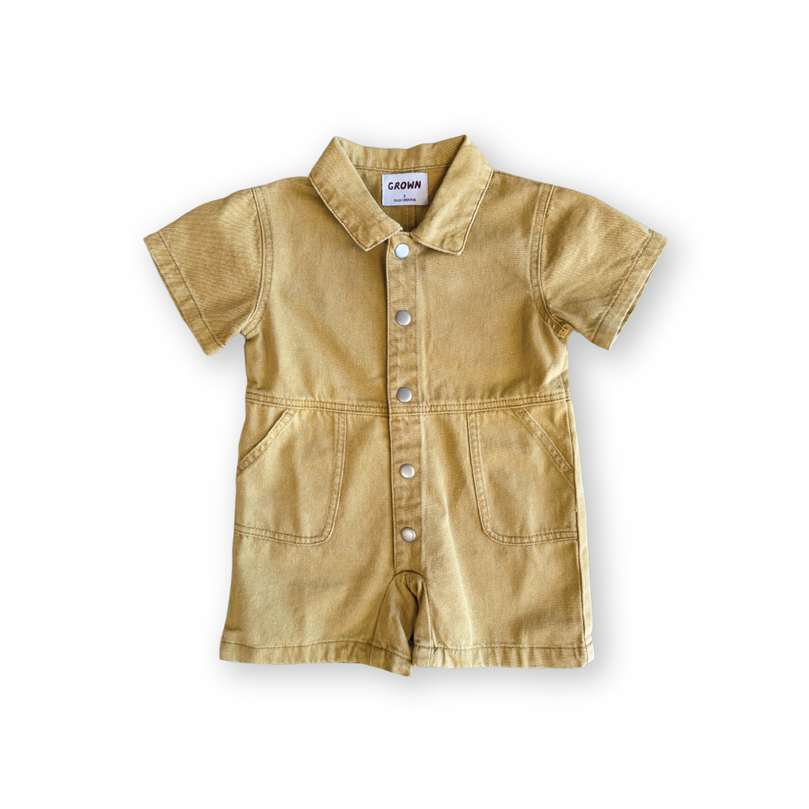 Grown Summer Short Boilersuit Mustard