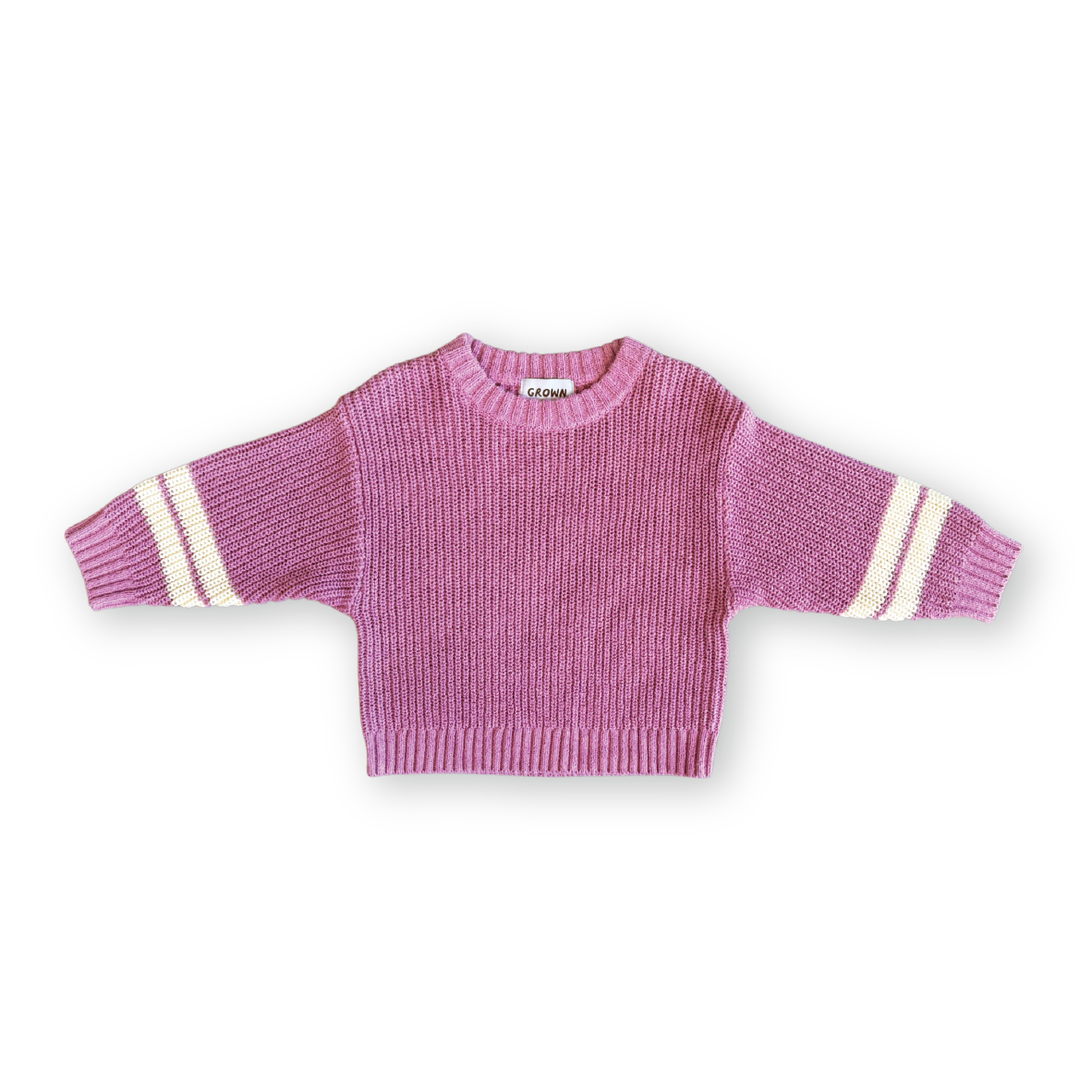Grown Chunky Rib Pull Over Raspberry
