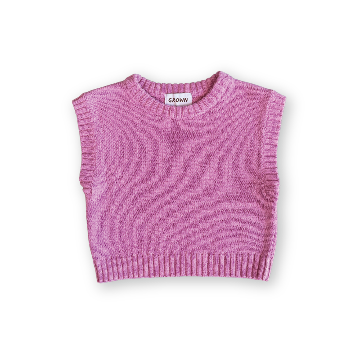 Grown Jersey Knit Vest Raspberry