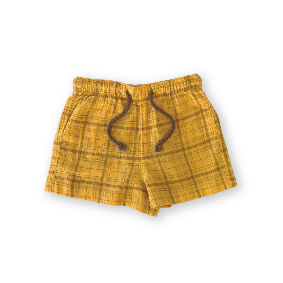 Grown Plaid Shorts Mustard