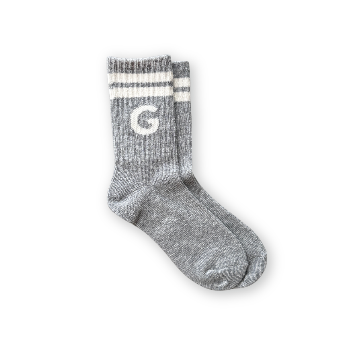 Grown Stripe Logo Socks Grey Marle