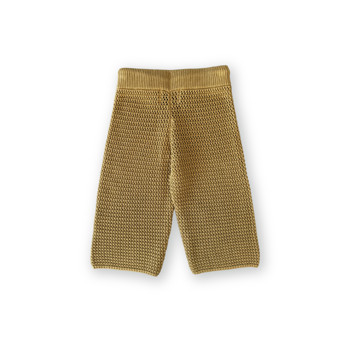 Grown Open Knit Pants Mustard