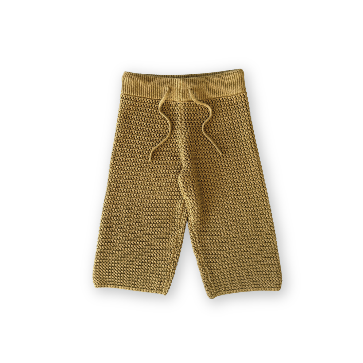 Grown Open Knit Pants Mustard