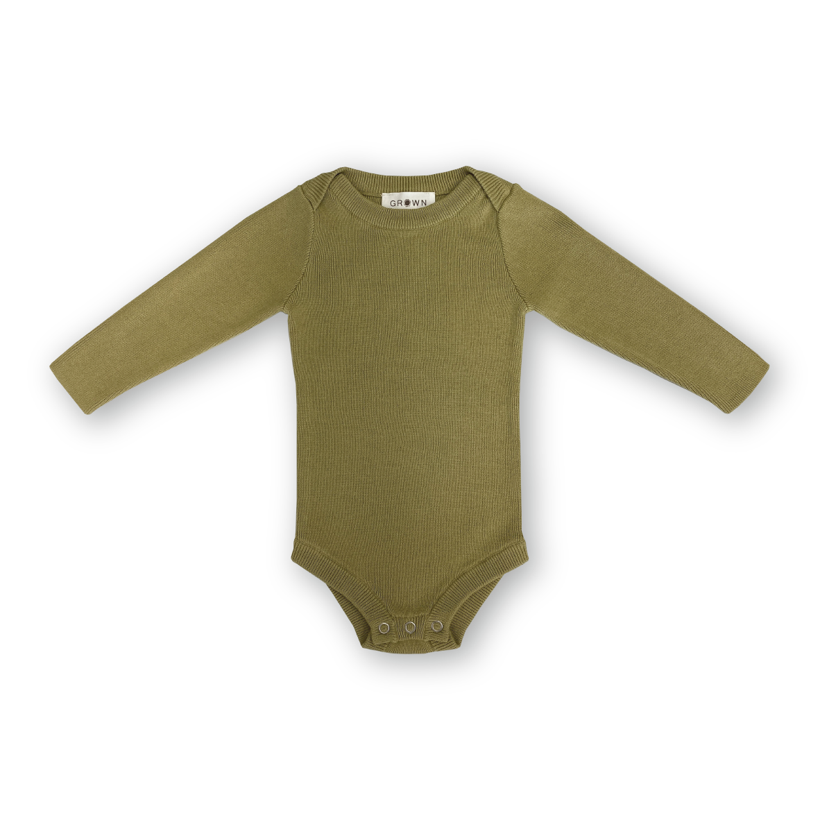 Grown Organic Ribbed Essential Bodysuit Sage