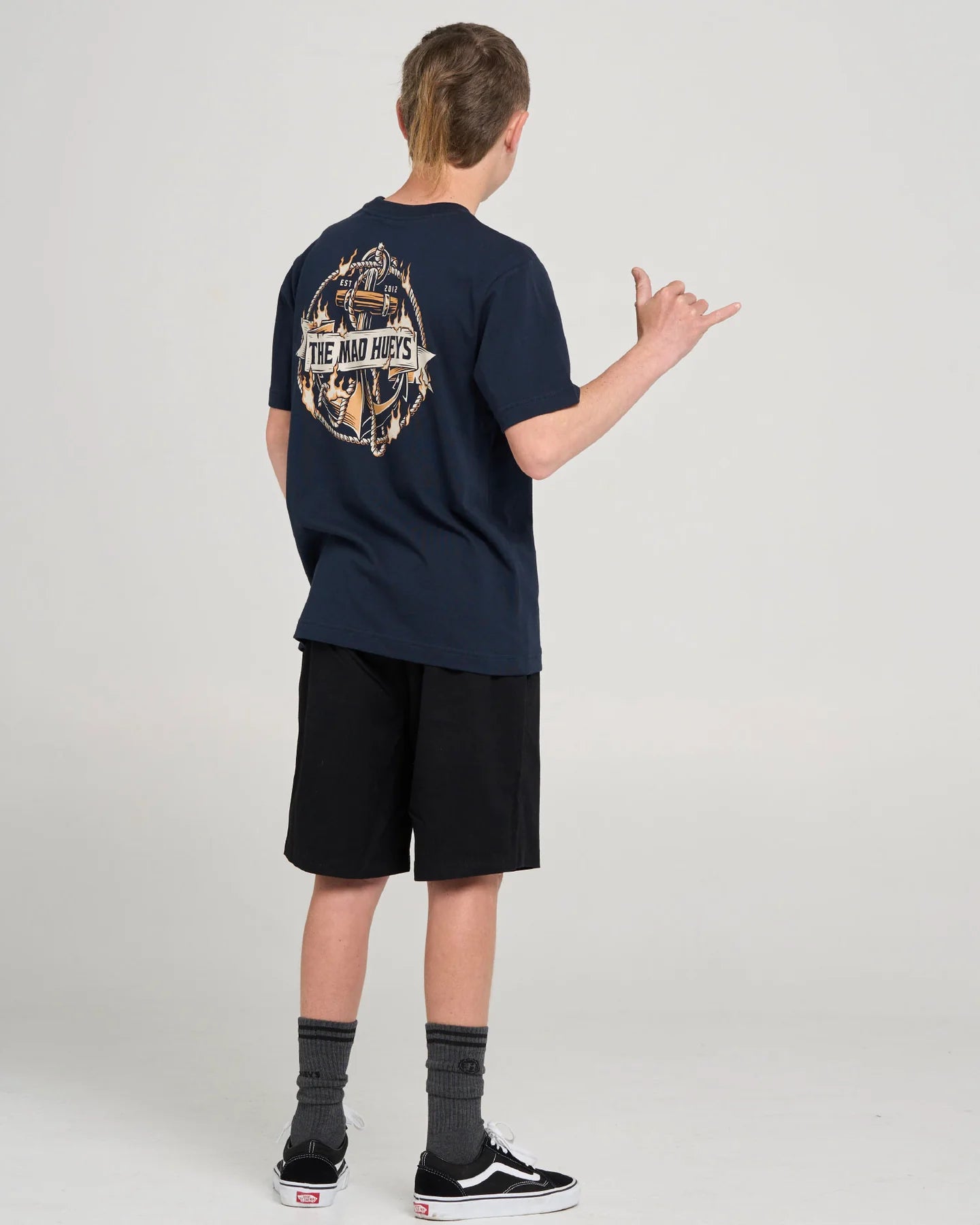 Mad Hueys Flame Anchor Tee Navy