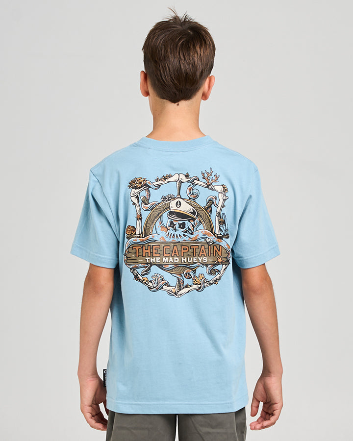 Mad Hueys The Sea Captain Tee Steel Blue