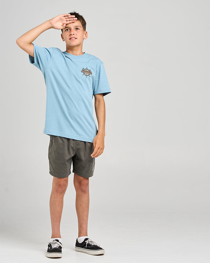 Mad Hueys The Sea Captain Tee Steel Blue