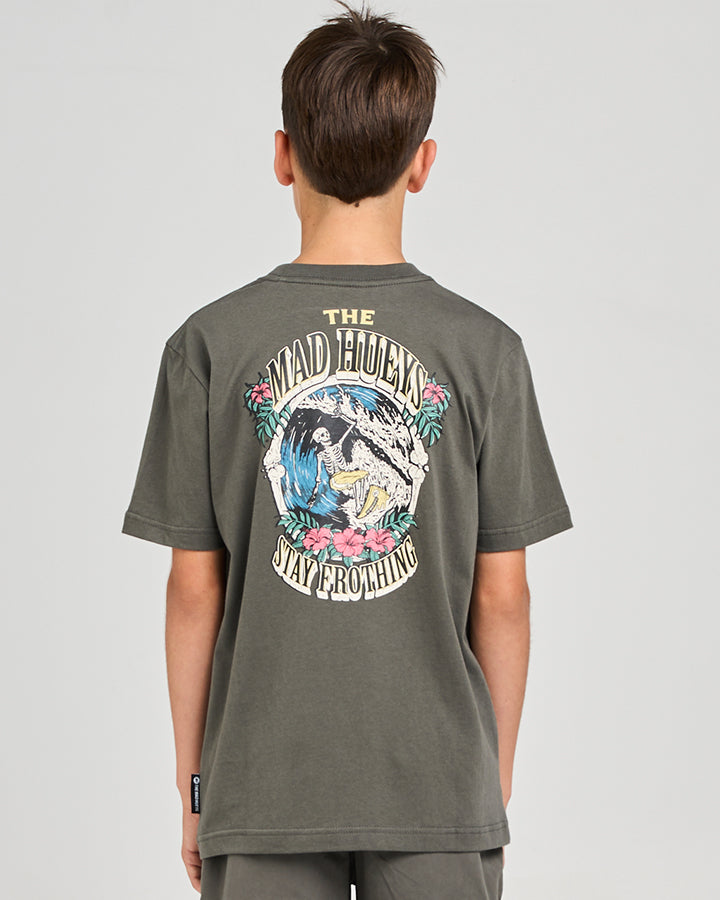 Mad Hueys Stay Frothing Tee Charcoal