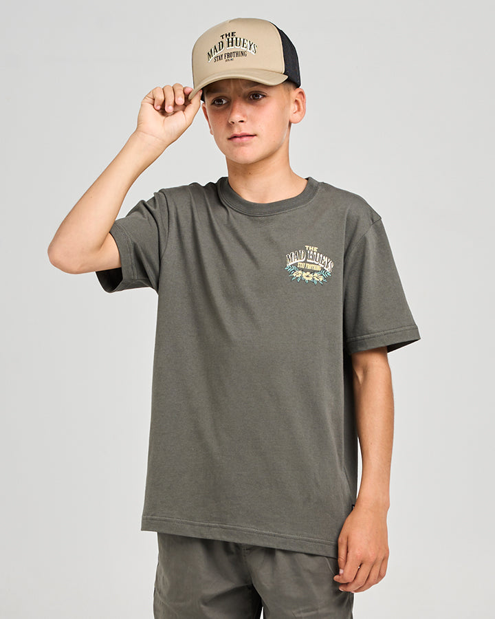 Mad Hueys Stay Frothing Tee Charcoal