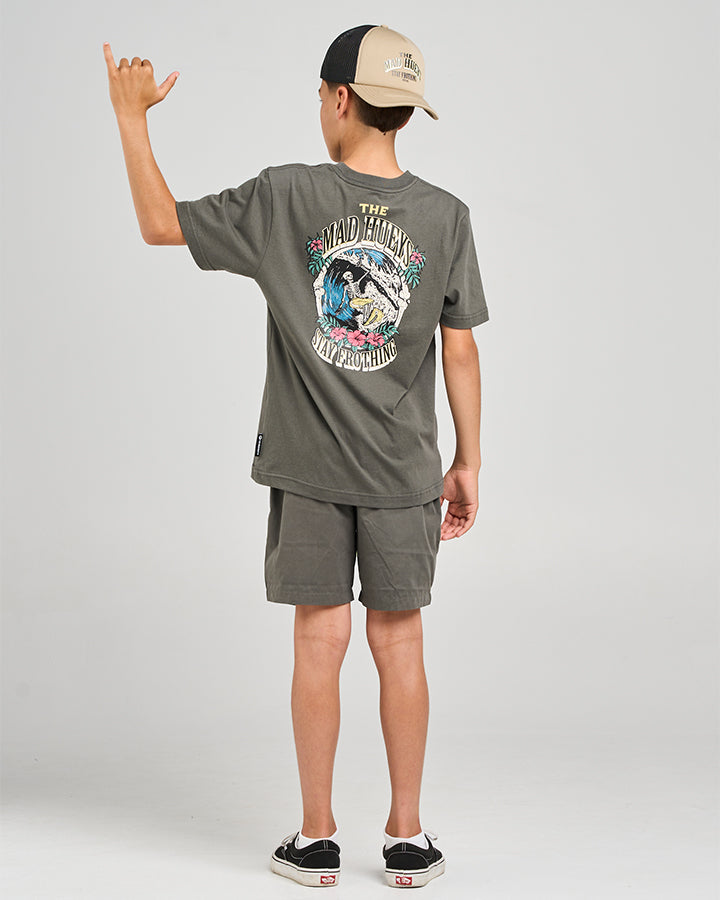 Mad Hueys Stay Frothing Tee Charcoal