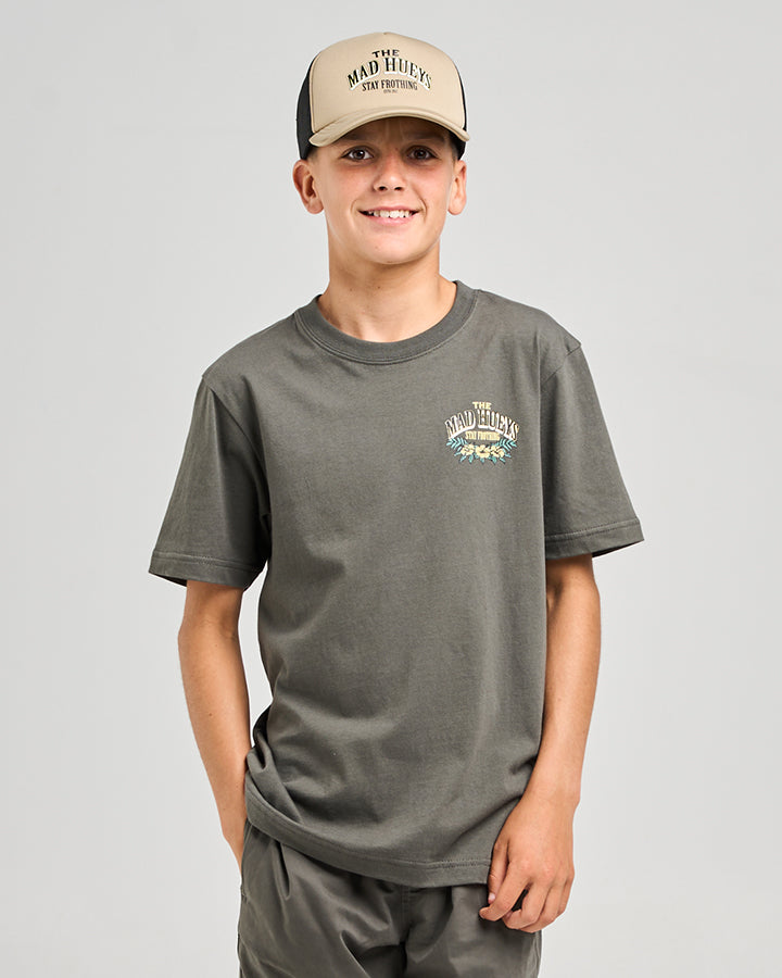 Mad Hueys Stay Frothing Tee Charcoal