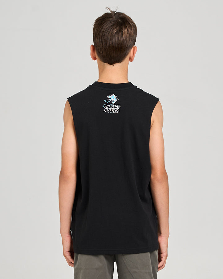 Mad Hueys Great Bite Shark Muscle Tee Black